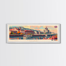 Load image into Gallery viewer, Belfast United Kingdom Travel Print Wall Art, Panoramic City Art, Travel Art, Wall Decor, Vacation Gift, Framed Canvas Print Or Metal Art