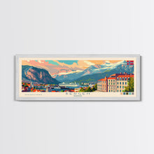 Load image into Gallery viewer, Bergen Norway Wall Art, Panoramic Travel Poster, Panoramic Framed Canvas Print, City Wall Art, Wall Hanging Home Decor, Travel Art