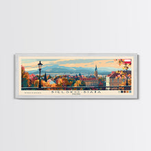Load image into Gallery viewer, Bielsko Biala Poland Travel Art, City Art, Framed Canvas Print or Metal Wall Art, Europe Travel Poster, Panoramic Wall Art, Extra Wide Wall Art