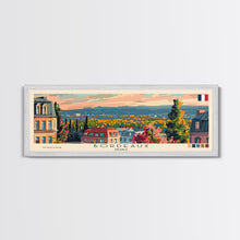 Load image into Gallery viewer, Bordeaux France Panoramic Travel Poster, Framed Canvas Print or Metal Wall Art, Travel Art, Home Decor, Panoramic Painting, Midcentury Art