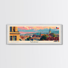 Load image into Gallery viewer, Brno CzechRepublic art Travel Print Wall Art, Panoramic City Art, Travel Art, Wall Decor, Vacation Gift, Framed Canvas Print Or Metal Art