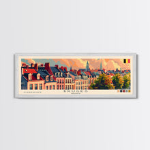 Carregar imagem no visualizador da galeria, Bruges Belgium Travel Art, City Art, Framed Canvas Print or Metal Wall Art, Europe Travel Poster, Panoramic Wall Art, Extra Wide Wall Art