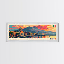 Cargar imagen en el visor de la galería, Catania Italy Travel Print Wall Art, Panoramic City Art, Travel Art, Wall Decor, Vacation Gift, Framed Canvas Print Or Metal Art