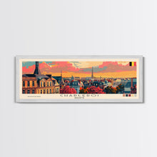 Cargar imagen en el visor de la galería, Charleroi Belgium Travel Print Wall Art, Panoramic City Art, Travel Art, Wall Decor, Vacation Gift, Framed Canvas Print Or Metal Art
