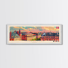 Cargar imagen en el visor de la galería, Copenhagen Denmark Travel Print Wall Art, Panoramic City Art, Travel Art, Wall Decor, Vacation Gift, Framed Canvas Print Or Metal Art