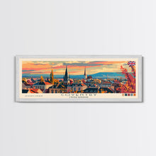 Load image into Gallery viewer, Coventry United Kingdom Wall Art, Panoramic Travel Poster, Panoramic Framed Canvas Print, City Wall Art, Wall Hanging Home Decor, Travel Art
