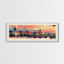 Load image into Gallery viewer, Dresde Germany Travel Art, City Art, Framed Canvas Print or Metal Wall Art, Europe Travel Poster, Panoramic Wall Art, Extra Wide Wall Art