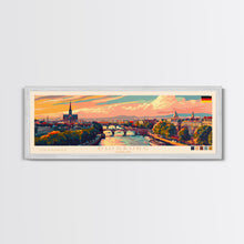 Load image into Gallery viewer, Duisburg Germany Wall Art, Panoramic Travel Poster, Panoramic Framed Canvas Print, City Wall Art, Wall Hanging Home Decor, Travel Art
