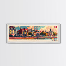 Load image into Gallery viewer, Esbjerg Denmark Travel Art, City Art, Framed Canvas Print or Metal Wall Art, Europe Travel Poster, Panoramic Wall Art, Extra Wide Wall Art