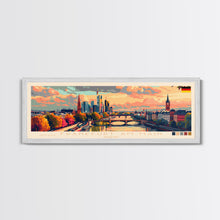 Carregar imagem no visualizador da galeria, Frankfurt Germany Travel Print Wall Art, Panoramic City Art, Travel Art, Wall Decor, Vacation Gift, Framed Canvas Print Or Metal Art