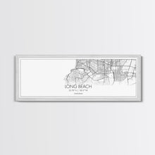 Load image into Gallery viewer, Panoramic Long Beach City Map, California Art, Map Print, Minimalist Wall Art, Canvas Art, Housewarming Gift, Street Map Art, Closing Gift