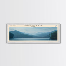Load image into Gallery viewer, Amanka Lake Panoramic Framed Canvas Print, Lake House Art, Rustic Decor, Travel Poster, Scenic Artwork, Home Decoration