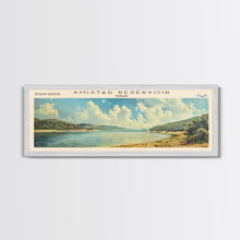 Load image into Gallery viewer, Amistad Reservoir Texas Panoramic Framed Canvas Print, Lake House Decor, Modern Art, Travel Poster, Scenic View, Water Reflection