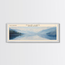 Carregar imagem no visualizador da galeria, Atlin Lake Panoramic Framed Canvas Print, Lake House Decor, Minimalist Art, Travel Poster, Scenic View, Nature Wall Art