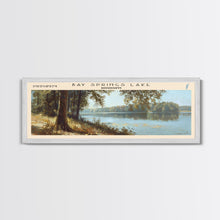 Load image into Gallery viewer, Bay Springs Lake Mississippi Framed Canvas Print, Panoramic Lake House Art, Scenic Painting, Travel Poster, Modern Decor, Nature Scene