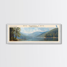 Load image into Gallery viewer, Big Sandy Lake Framed Canvas Print, Lake House Art, Panoramic Travel Poster, Scenic View, Modern Decor, Lake Painting