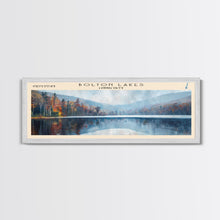Carregar imagem no visualizador da galeria, Bolton Lakes Connecticut Framed Canvas Print, Panoramic Lake House Art, Scenic View, Travel Poster, Modern Art, Lake Painting