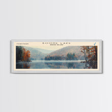 Load image into Gallery viewer, Boone Lake Rhode Island Framed Canvas Print, Panoramic Lake House Decor, Scenic View, Travel Poster, Rustic Art, Lake Painting