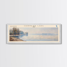 Cargar imagen en el visor de la galería, Chippewa Lake Ohio Framed Canvas Print, Lake House Decor, Panoramic Wide Art, Travel Poster, Modern Lake Painting, Nature Art