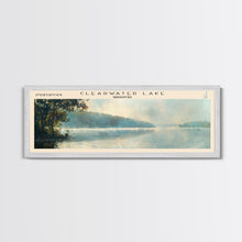 Cargar imagen en el visor de la galería, Clearwater Lake Missouri Framed Canvas Print, Lake House Decor, Panoramic Wide Art, Travel Poster, Rustic Lake Painting, Nature Art