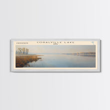 Cargar imagen en el visor de la galería, Conway Lake New Hampshire Framed Canvas Print, Lake House Decor, Panoramic Wide Art, Travel Poster, Rustic Lake Painting, Home Decor