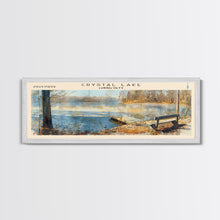 Load image into Gallery viewer, Cross Lake Louisiana Framed Canvas Print, Panoramic Lake House Decor, Wall Art, Travel Poster, Rustic Lake Painting, Nature Art