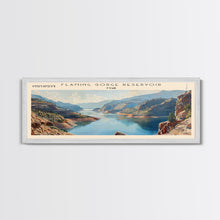 Carregar imagem no visualizador da galeria, Flaming Gorge Reservoir Utah Framed Canvas Print, Lake House Art, Panoramic Wall Art, Travel Poster, Beautiful Lake Painting, Home Decor