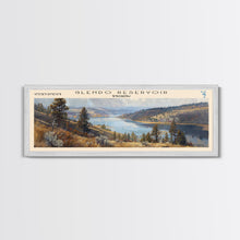 Carregar imagem no visualizador da galeria, Glendo Reservoir Wyoming Framed Canvas Print, Panoramic Lake House Decor, Wall Art, Travel Poster, Beautiful Lake Painting, Nature Art