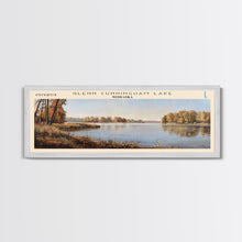 Carregar imagem no visualizador da galeria, Glenn Cunningham Lake Nebraska Framed Canvas Print, Lake House Art, Panoramic Wall Art, Travel Poster, Picturesque Lake Painting, Home Decor