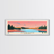 Load image into Gallery viewer, Angostura Reservoir South Dakota Framed Canvas Print, Panoramic Travel Poster, Midcentury Modern Wall Art, Pop Art, Lake House Decor