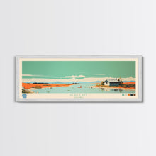 Load image into Gallery viewer, Bear Lake North Slope Alaska Framed Canvas Print, Panoramic Travel Poster, Midcentury Modern Wall Art, Pop Art, Lake House Decor, Nature Art