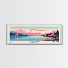 Load image into Gallery viewer, Bolton Lakes Connecticut Framed Canvas Print, Panoramic Wall Art, Midcentury Modern, Pop Art, Travel Poster, Scenic Living Room Art, Lake House Decor