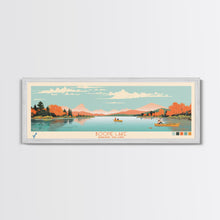 Load image into Gallery viewer, Boone Lake Rhode Island Framed Canvas Print, Panoramic Travel Poster, Midcentury Modern Wall Art, Pop Art, Nature Bedroom Decor, Scenic Lake House Art