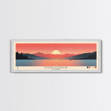 Load image into Gallery viewer, Boysen Reservoir Wyoming Framed Canvas Print, Panoramic Travel Poster, Midcentury Modern Wall Art, Pop Art, Nature Bedroom Decor, Scenic Lake House Art