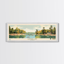 Cargar imagen en el visor de la galería, Carters Lake Georgia Framed Canvas Print, Pop Art Panoramic Travel Poster, Midcentury Modern, Wall Art, Scenic Nature Painting, Bedroom Decor, Living Room Art