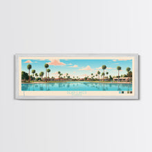 Load image into Gallery viewer, Dead Lakes Florida Framed Canvas Print, Midcentury Modern Panoramic Wall Art, Bedroom Decor, Pop Art, Travel Poster Art, Scenic Nature Painting