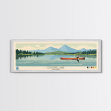 Load image into Gallery viewer, Echoing Lake Ontario Framed Canvas Print, Panoramic Art, Midcentury Modern, Pop Art, Bedroom Decor, Travel Poster, Lake View