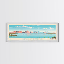Load image into Gallery viewer, Elephant Butte Reservoir New Mexico Framed Canvas Print, Panoramic Wall Art, Midcentury Modern, Pop Art, Living Room Decor, Travel Poster, Lake Art