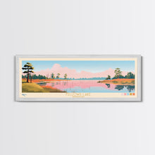 Carregar imagem no visualizador da galeria, Fellows Lake Missouri Framed Canvas Print, Panoramic Wall Art, Midcentury Modern, Pop Art, Bedroom Decor, Travel Poster, Artistic Decor, Nature Painting
