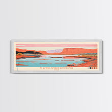 Carregar imagem no visualizador da galeria, Flaming Gorge Reservoir Utah Framed Canvas Print, Panoramic Art, Midcentury Modern, Pop Art, Living Room Decor, Travel Poster, Nature Art, Wall Art