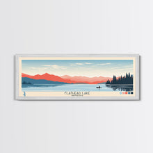 Carregar imagem no visualizador da galeria, Flathead Lake Montana Framed Canvas Print, Panoramic Wall Art, Midcentury Modern, Pop Art, Bedroom Decor, Travel Poster, Nature Art, Artistic Decor