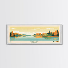 Load image into Gallery viewer, Knee Lake Manitoba Framed Canvas Print, Panoramic Wall Art, Midcentury Modern, Pop Art, Bedroom Art, Travel Poster, Lake House Art