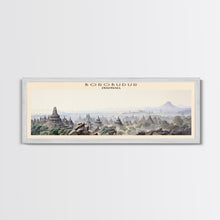 Load image into Gallery viewer, Borobudur Travel Poster Print, Framed Canvas Print, COUNTRY Travel Art, Wood Framed Art, Wall Hanging, Home Decor