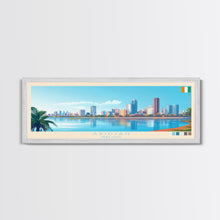 Carregar imagem no visualizador da galeria, Abidjan, Ivory Coast Panoramic Travel Poster Canvas Print, Abidjan, Ivory Coast Painting, Ivory Coast Art, Abidjan Travel Art, Guest Room Painting