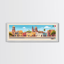 Carregar imagem no visualizador da galeria, Aguascalientes, Mexico Panoramic Travel Poster Canvas Print, Aguascalientes, Mexico Painting, Mexico Art, Aguascalientes Travel Art, Guest Room Painting