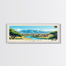 Load image into Gallery viewer, Athi River, Kenya Panoramic Travel Poster Canvas Print, Athi River, Kenya Painting, Kenya Art, Athi River Panoramic Travel Art, Travel Painting