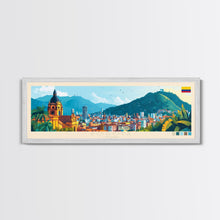 Load image into Gallery viewer, Bogota, Colombia Travel Poster Panoramic Canvas Print, Bogota, Colombia Painting, Colombia Art, Bogota Travel Art, Guest Room Painting
