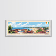 Load image into Gallery viewer, Bouake, Ivory Coast Panoramic Travel Poster Canvas Print, Bouake, Ivory Coast Painting, Ivory Coast Art, Bouake Panoramic Travel Art, Travel Painting