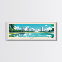 Load image into Gallery viewer, Brasilia, Brazil Panoramic Travel Poster Canvas Print, Brasilia, Brazil Painting, Brazil Art, Brasilia Panoramic Travel Art, Travel Painting