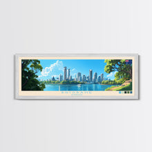 Load image into Gallery viewer, Brisbane, Australia Travel Poster Panoramic Canvas Print, Brisbane, Australia Painting, Australia Art, Brisbane Travel Art, Guest Room Painting